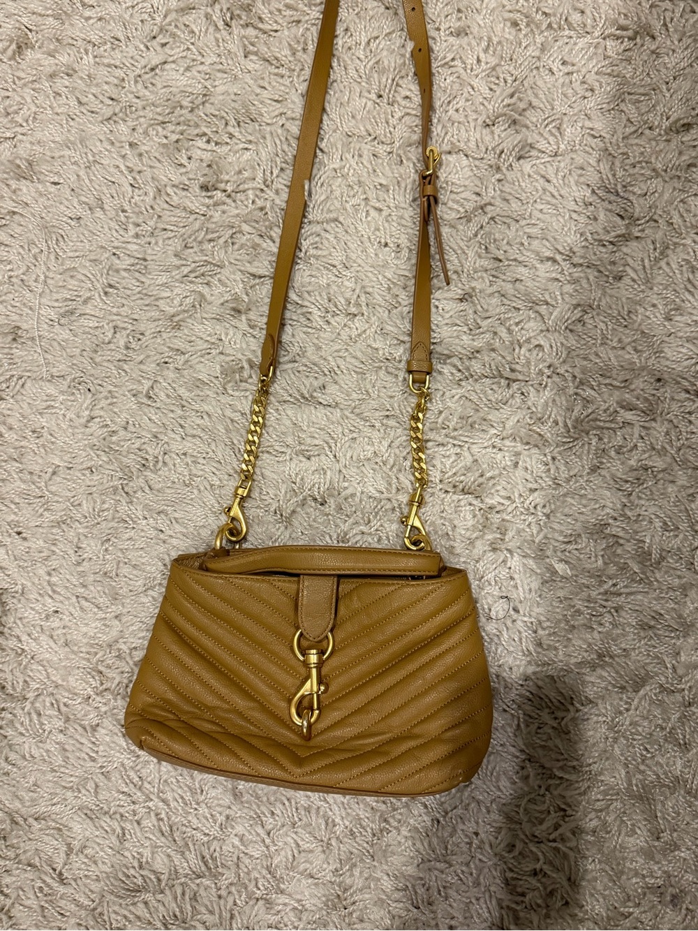 MOVING SALE Rebecca Minkoff Tan Quilted Leather Crossbody Bag